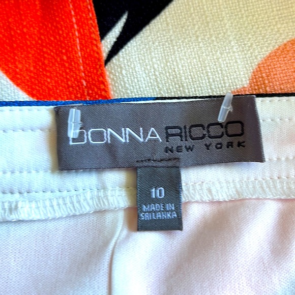 Sz 10 DONNA RICCO NEW YORK DRESS Abstract Multicolour Print - Picture 6 of 8